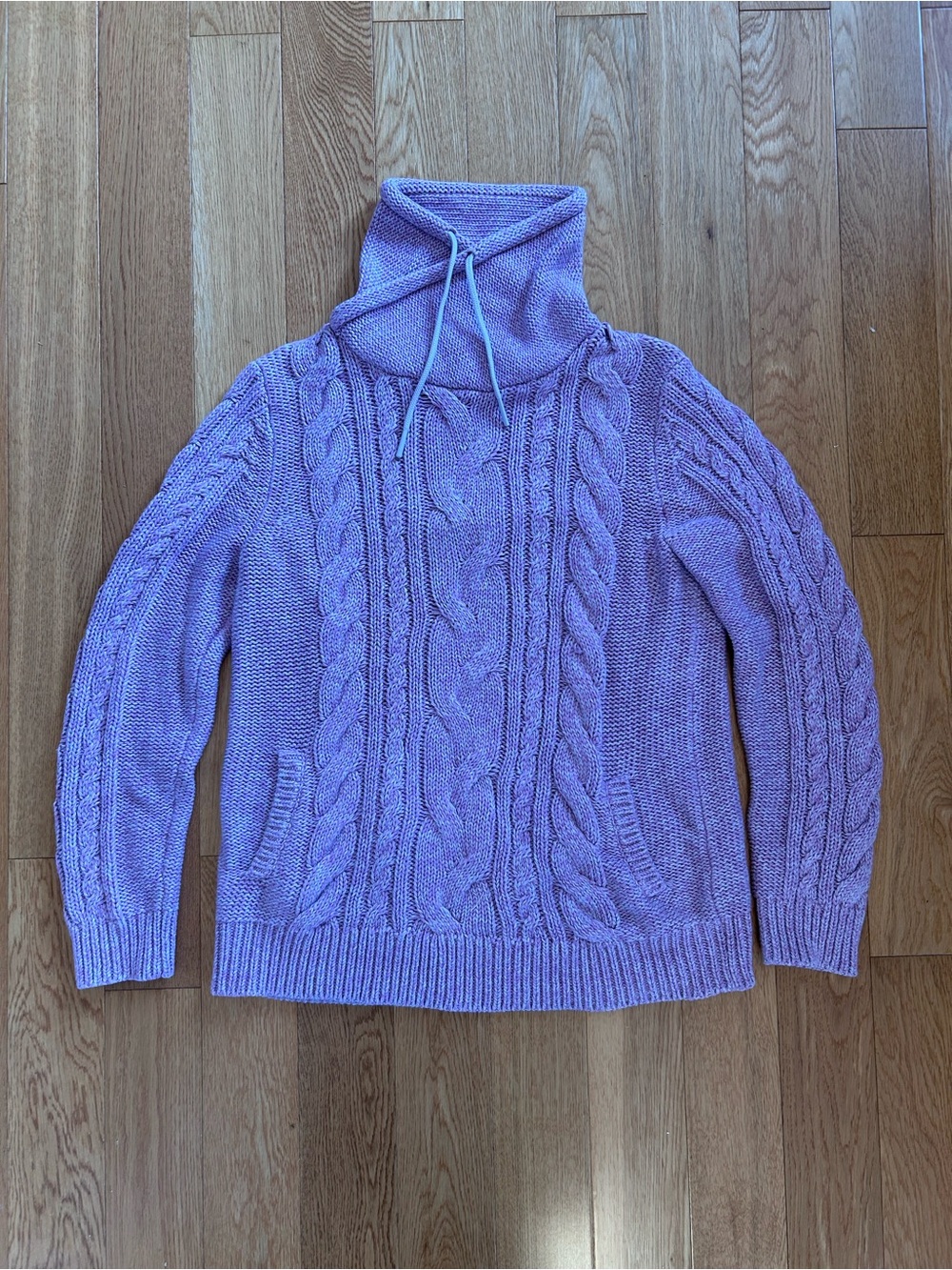 LL Bean cowl neck fisherman sweater